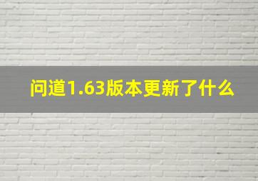 问道1.63版本更新了什么