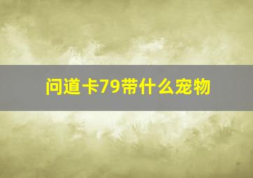 问道卡79带什么宠物