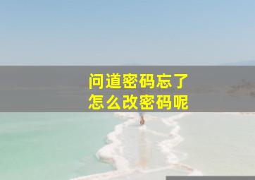 问道密码忘了怎么改密码呢