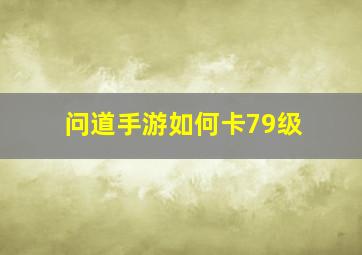 问道手游如何卡79级