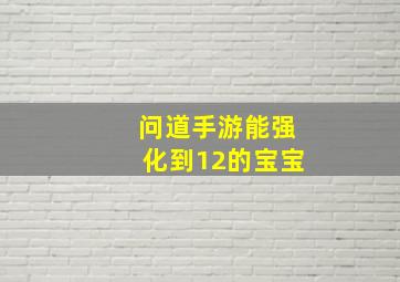 问道手游能强化到12的宝宝