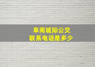 阜南城际公交联系电话是多少