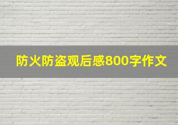 防火防盗观后感800字作文