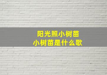 阳光照小树苗小树苗是什么歌