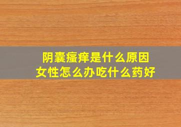 阴囊瘙痒是什么原因女性怎么办吃什么药好