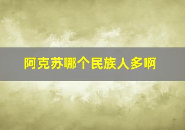 阿克苏哪个民族人多啊