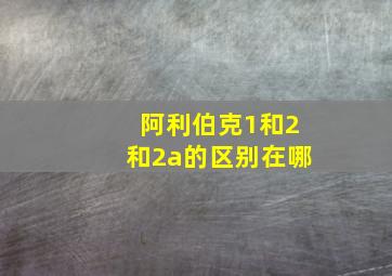 阿利伯克1和2和2a的区别在哪