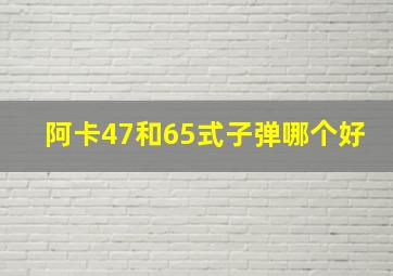 阿卡47和65式子弹哪个好