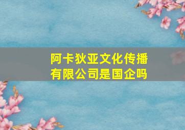 阿卡狄亚文化传播有限公司是国企吗