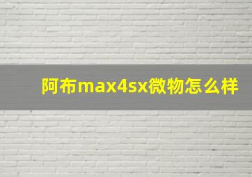 阿布max4sx微物怎么样