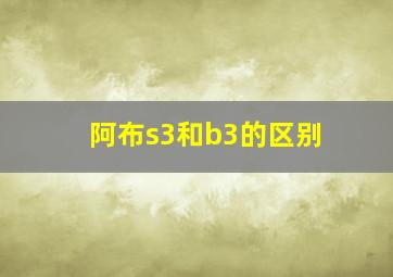 阿布s3和b3的区别