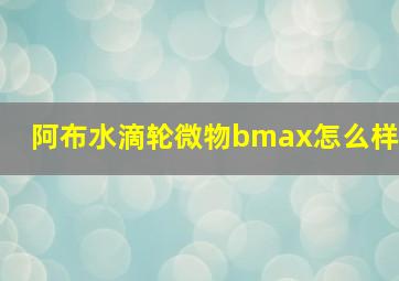 阿布水滴轮微物bmax怎么样