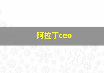 阿拉丁ceo