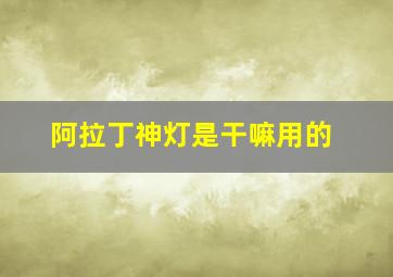 阿拉丁神灯是干嘛用的