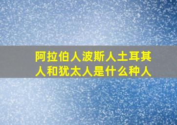 阿拉伯人波斯人土耳其人和犹太人是什么种人