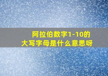 阿拉伯数字1-10的大写字母是什么意思呀