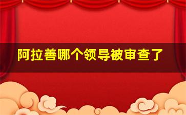 阿拉善哪个领导被审查了