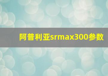 阿普利亚srmax300参数