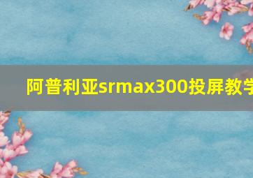 阿普利亚srmax300投屏教学