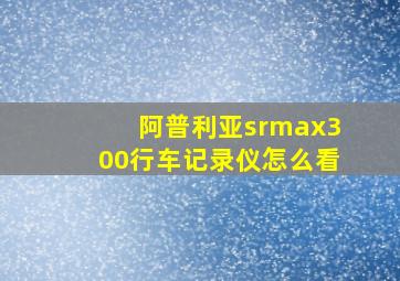 阿普利亚srmax300行车记录仪怎么看