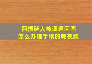 阿根廷人被遣返回国怎么办理手续的呢视频