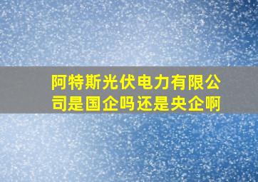 阿特斯光伏电力有限公司是国企吗还是央企啊