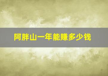 阿胖山一年能赚多少钱