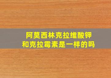 阿莫西林克拉维酸钾和克拉霉素是一样的吗