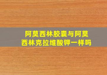 阿莫西林胶囊与阿莫西林克拉维酸钾一样吗