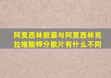 阿莫西林胶囊与阿莫西林克拉维酸钾分散片有什么不同