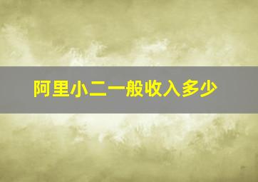 阿里小二一般收入多少