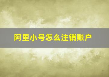 阿里小号怎么注销账户