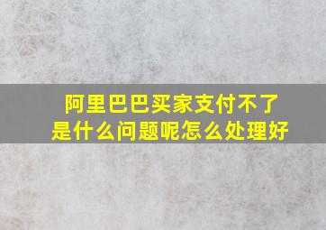 阿里巴巴买家支付不了是什么问题呢怎么处理好