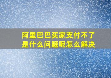 阿里巴巴买家支付不了是什么问题呢怎么解决