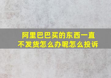 阿里巴巴买的东西一直不发货怎么办呢怎么投诉