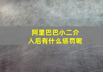 阿里巴巴小二介入后有什么惩罚呢