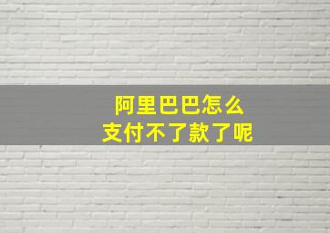 阿里巴巴怎么支付不了款了呢