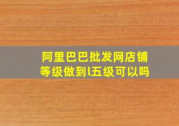 阿里巴巴批发网店铺等级做到l五级可以吗