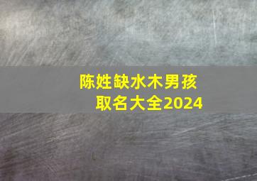 陈姓缺水木男孩取名大全2024