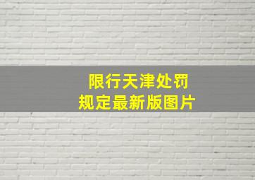 限行天津处罚规定最新版图片