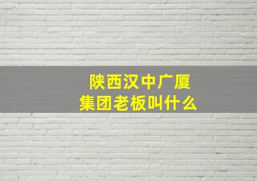 陕西汉中广厦集团老板叫什么