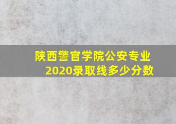 陕西警官学院公安专业2020录取线多少分数