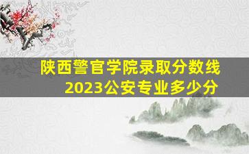 陕西警官学院录取分数线2023公安专业多少分