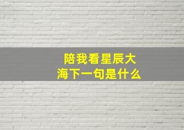 陪我看星辰大海下一句是什么