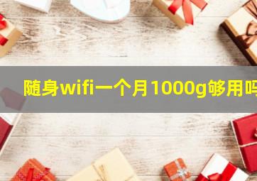 随身wifi一个月1000g够用吗