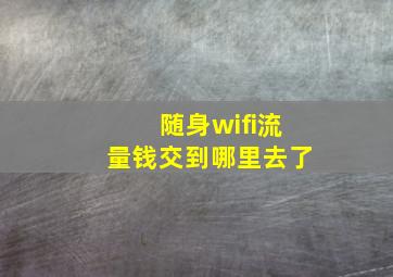 随身wifi流量钱交到哪里去了