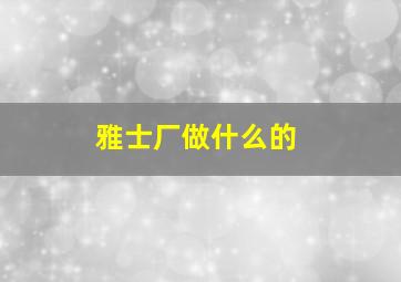 雅士厂做什么的