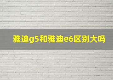 雅迪g5和雅迪e6区别大吗