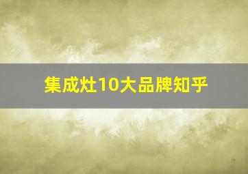 集成灶10大品牌知乎