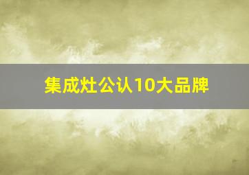 集成灶公认10大品牌